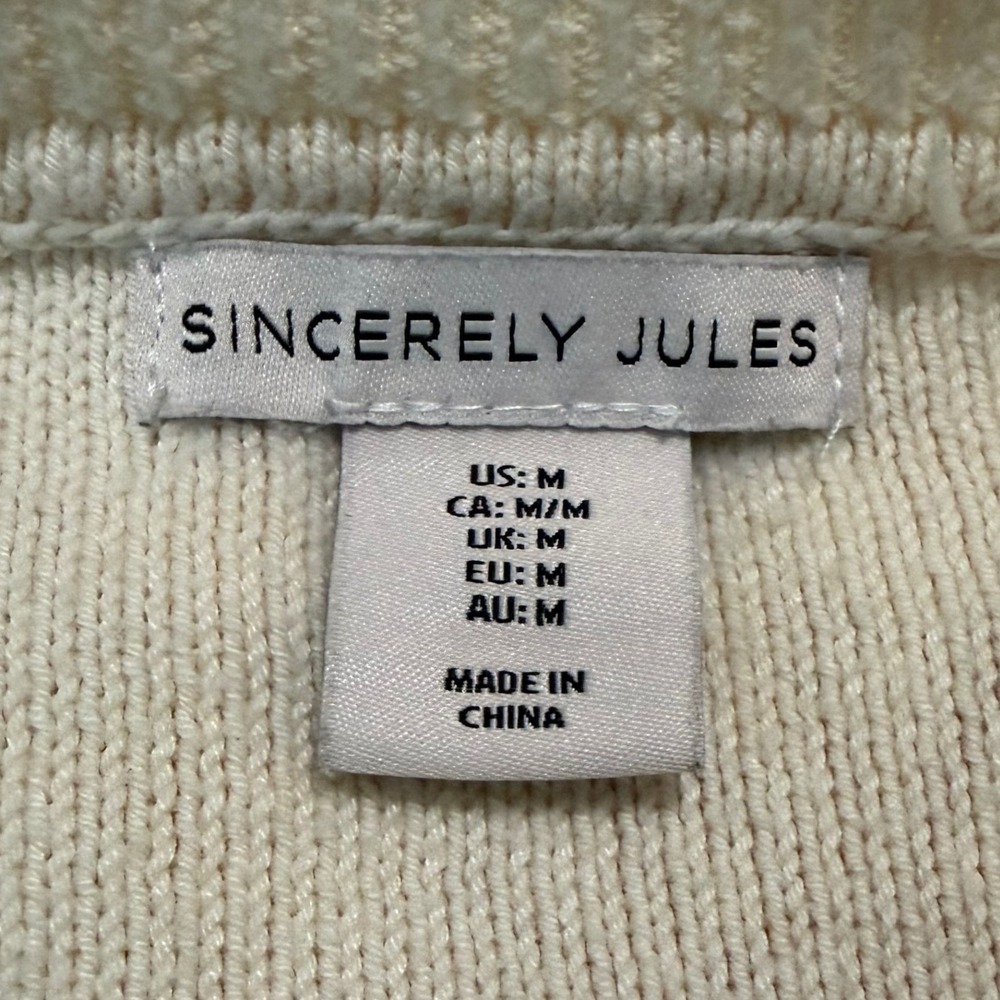 Sincerely Jules Sun Moon Star Knit Sweater Cropped M Celestial Whimsigoth Witchy - Picture 8 of 11